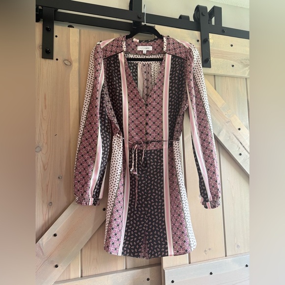 INTERMIX Mixed Print Button Front Romper - Picture 2 of 8